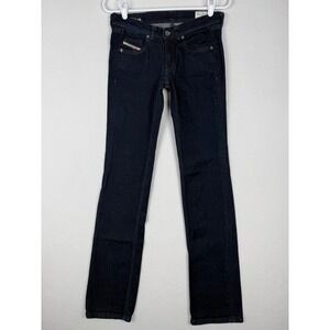 Diesel Doozy 008FE Stretch Slim Straight Jeans 26x34 Dark Denim Low Rise Y2K